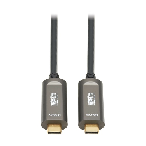 Tripp Lite U420F-10M-V USB-C to USB-C Plenum-Rated Fiber Active Optical Cable (AOC) - 4K 60 Hz, HDR, 4:4:4, M/M, Black, 10 m (33 ft.)