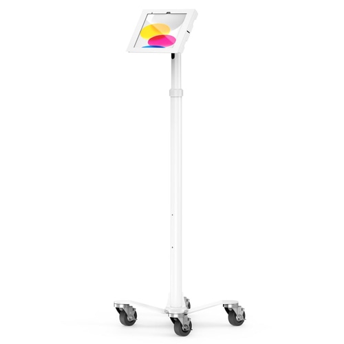 Compulocks iPad 10th-11th (A16) Gen, Apex Enclosure Medical Rolling Cart - White