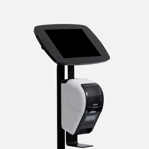 Bouncepad Original Elevate + Brother Printer Mount (inc USB Cable) | Apple iPad 7th Gen 10.2 (2019) | Black | Covered Front Camera and Home Button