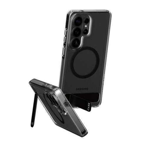 PanzerGlass CARE by  Urban Explorer Case Transparent w. Black Kickstand & Qi Samsung Galaxy S26 Ultra