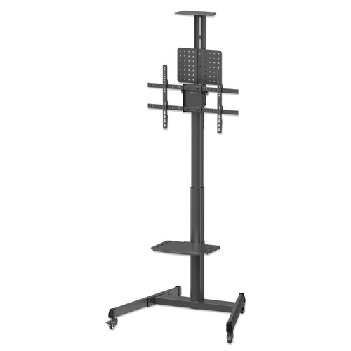 Manhattan Trolley Mount Stand for TV & Monitors (crank handle height adjust), For screens: 37 to 65, VESA compatability: all between 200x200 to 600x400mm -check the dimensions of the four mounting holes on back of screen to ensure it fits, Max 70kg,1120 to 1570mm