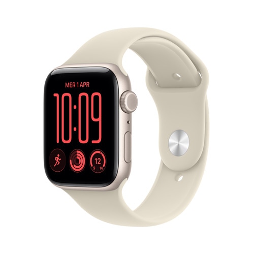 Apple Watch SE (3nd generation) SE 3 GPS + Cellular 44mm Starlight Aluminium Case with Sand Sport Band - S/M