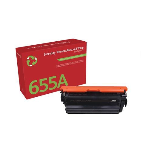 Everyday Remanufactured Toner replaces HP 655A (CF450A), Standard Capacity