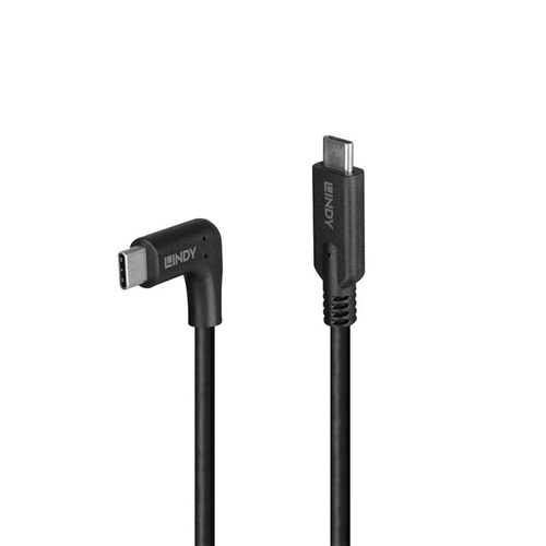 Lindy 1m USB 3.2 Type C Cable, 90 Right Angle, 10Gbps