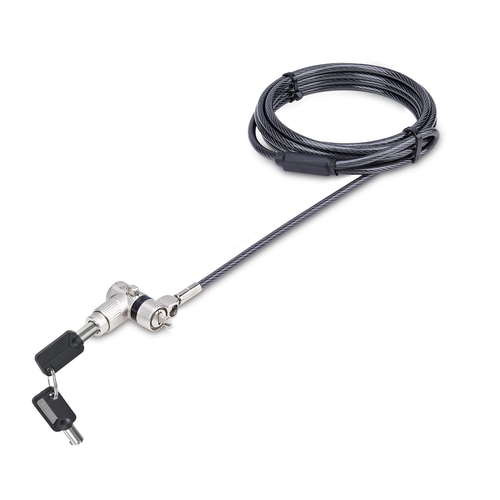 StarTech.com 3-in-1 Universal Laptop Lock 6.6ft (2m), Master Keyed Locking Cable, Computer Security, Compatible w/Noble Wedge/Nano/K-Slot; Anti-Theft Cut-Resistant Cable