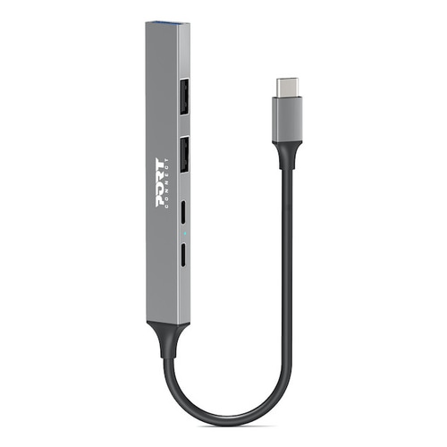 Port Designs 900163 interface hub USB Type-C 5000 Mbit/s Silver
