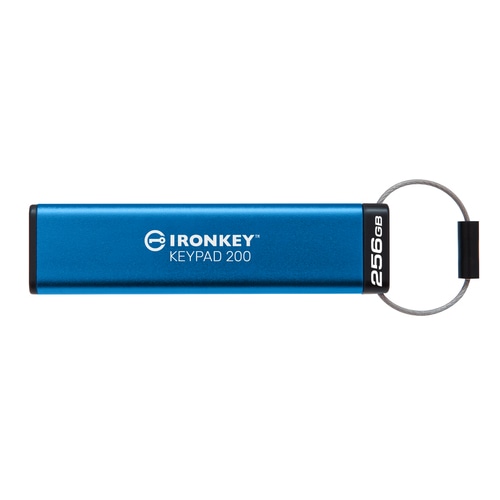 Kingston Technology IronKey Keypad 200 USB flash drive 256 GB USB Type-A 3.2 Gen 1 (3.1 Gen 1) Blue