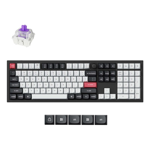 Keychron Q6 HE keyboard Universal USB + RF Wireless + Bluetooth QWERTY UK English Black