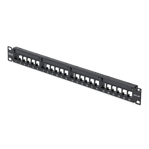 StarTech.com 24 Port 1U Blank Keystone Patch Panel, Rackmount Cat6 Patch Panel for RJ45 UTP Ethernet Network Jacks