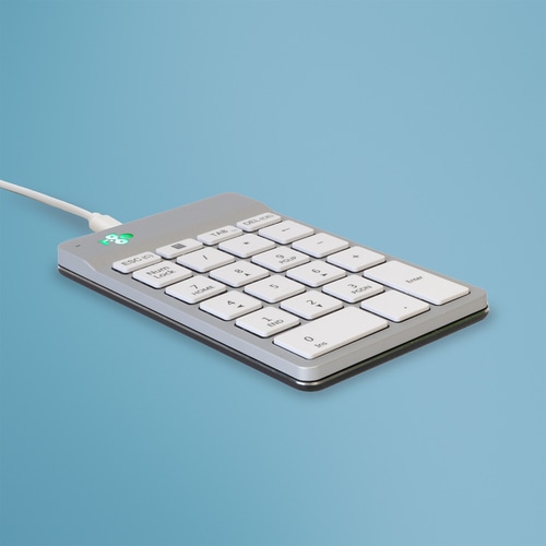 R-Go Tools Numeric keypad R-Go Numpad Break, ergonomic numeric keypad with break software, wired, white