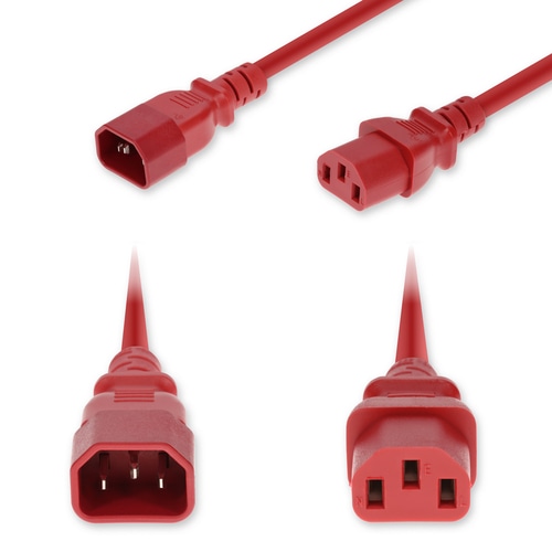 AddOn Networks ADD-C142C13C18G8FRD power cable Red 2.4 m IEC C14 IEC C13