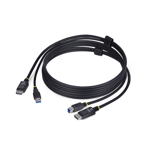 StarTech.com 6ft (1.8m) DisplayPort and USB 5Gbps KVM Cable, 4K 60Hz, DP 1.2 and USB Combo Cable for KVM Switches