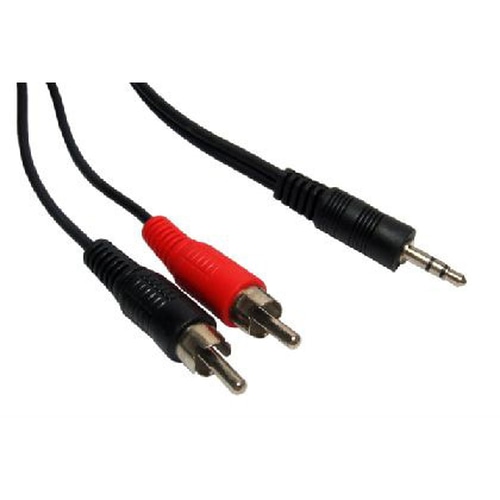 Cables Direct 5m 3.5mm/RCA audio cable Black, Red