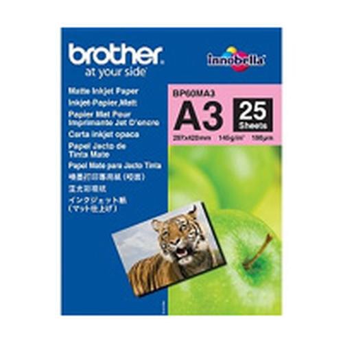 Brother BP60MA3 Inkjet Paper printing paper A3 (297x420 mm) Matte 25 sheets White