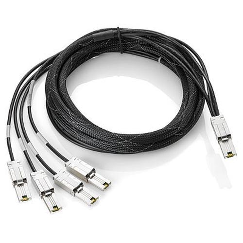 Hewlett Packard Enterprise StorageWorks 4m External Mini-SAS to 4x1 Mini-SAS Cable Black