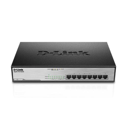 D-Link DGS-1008MP network switch Unmanaged Gigabit Ethernet (10/100/1000) Power over Ethernet (PoE) 1U Black