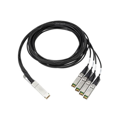Hewlett Packard Enterprise 100GB QSFP28 3m fibre optic cable QSFP+ 4x QSFP+ Aluminium, Black