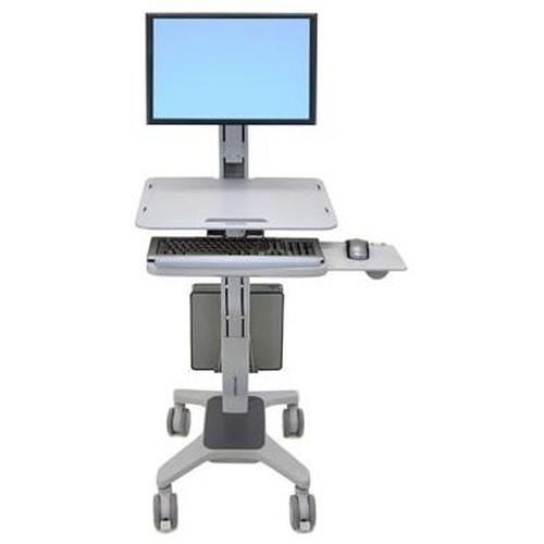 Ergotron WorkFit C-Mod, Single Display Sit-Stand Workstation 68.6 cm (27) Grey Floor