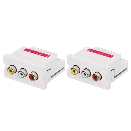 Lindy CAT5e/6 Modular AV Extender 3 x RCA White
