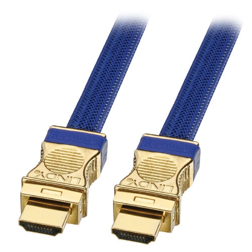 Lindy 0.5m Gold HDMI cable HDMI Type A (Standard) Blue