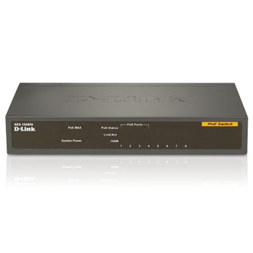 D-Link DGS-1008P Unmanaged Power over Ethernet (PoE) Black